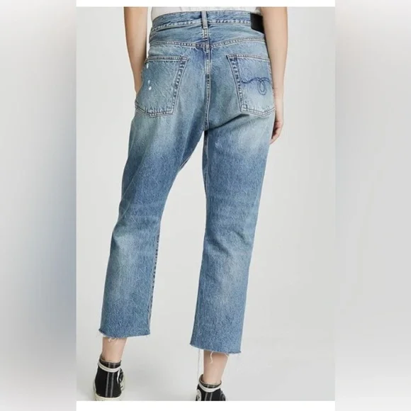 R13 crossover boyfriend jeans in Jasper - Picture 3 of 13